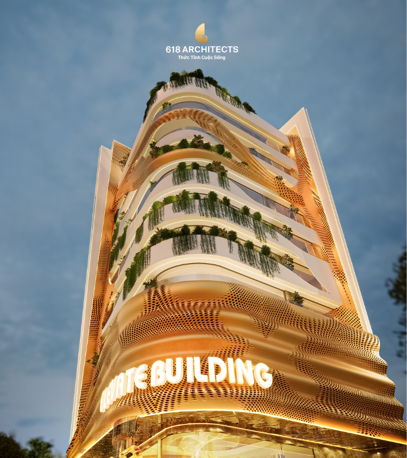 Mặt đứng uốn cong tạo sự thanh thoát cho Elevate Building