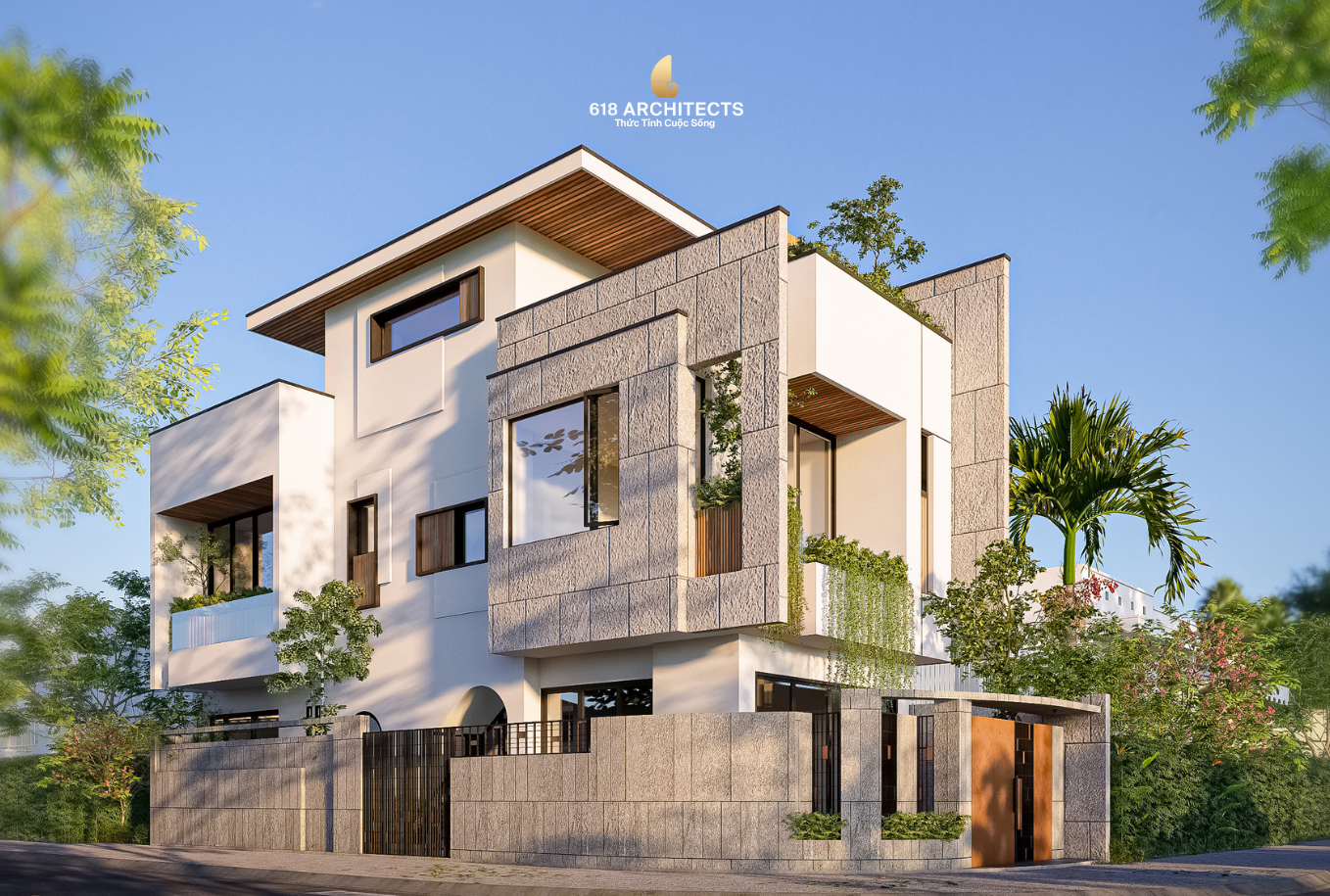 Hình khối vuông vức và khoảng đặc – rỗng tạo dấu ấn hiện đại cho M's Villa.