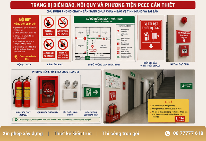 Chủ động trang bị thiết bị PCCC đúng quy định để đảm bảo an toàn
