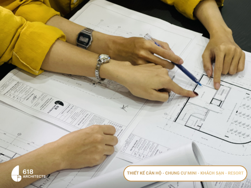 618 Architects tính toán phương án ngay từ hồ sơ thiết kế, giúp công trình hạn chế phát sinh khi thi công.
