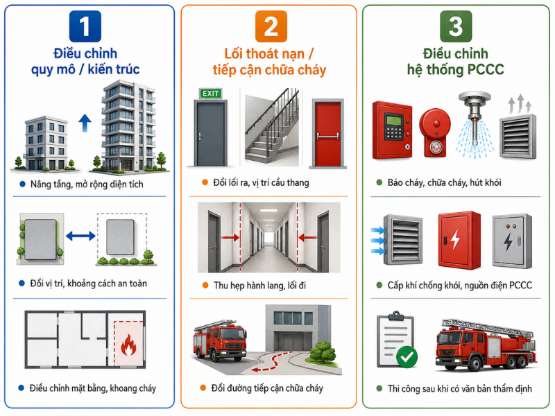 Các trường hợp điều chỉnh thiết kế phải thẩm định PCCC
