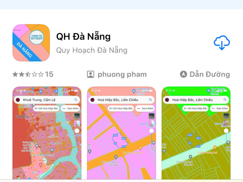 Tải ứng dụng quy hoạch xây dựng trên App Store hoặc CH Play để tra cứu quy hoạch đất.