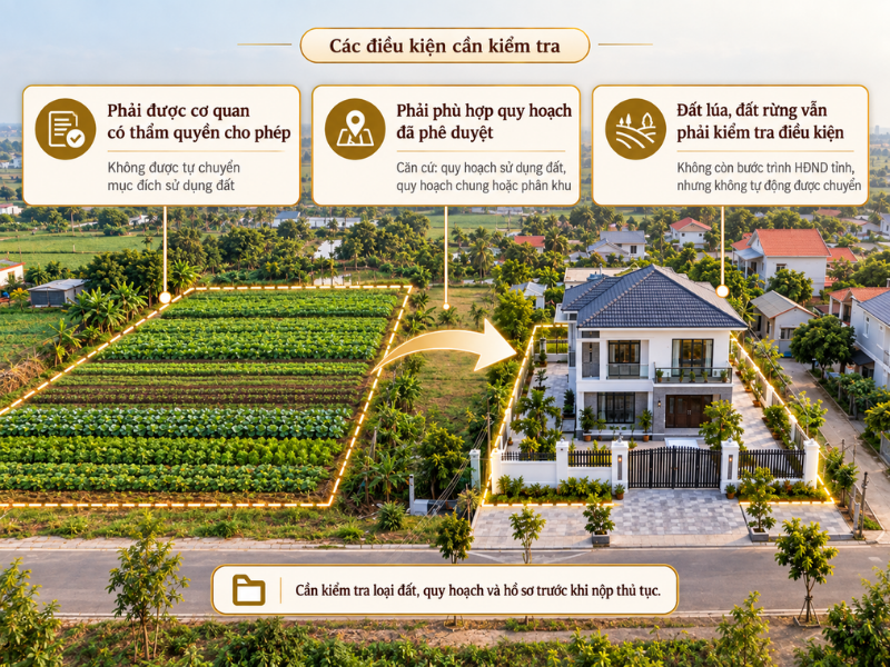 Điều kiện chuyển đất nông nghiệp sang đất thổ cư