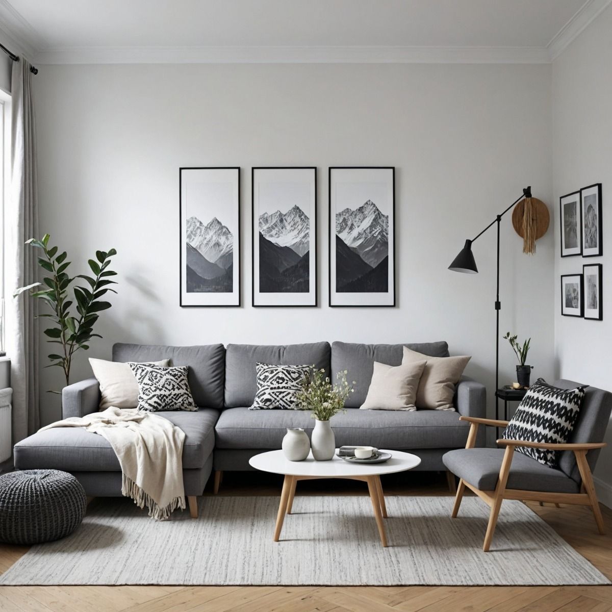 Sự giao thoa giữa xám và be tạo nên phong cách Scandinavian