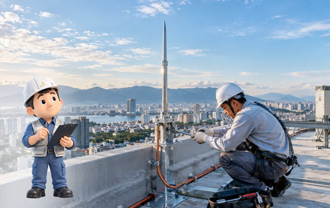 Hệ thống chống sét chung cư Đà Nẵng đảm bảo an toàn mùa bão