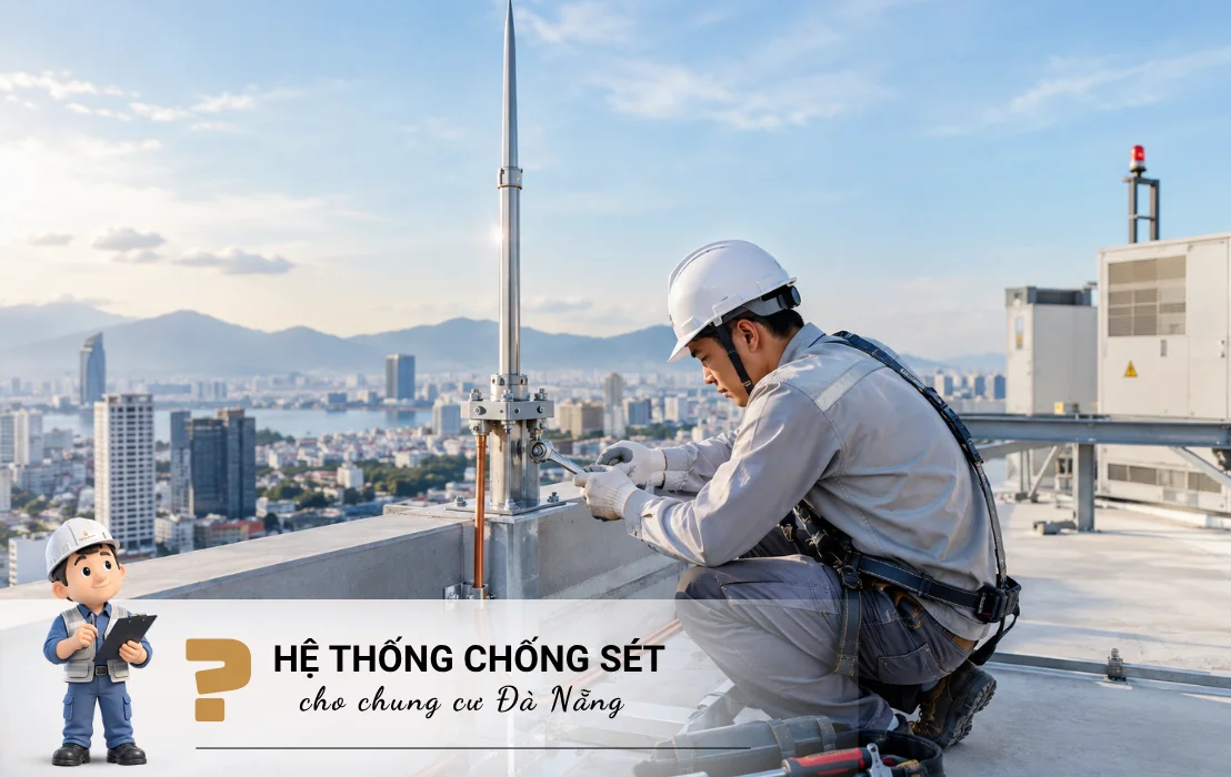 Hệ thống chống sét chung cư Đà Nẵng đảm bảo an toàn mùa bão