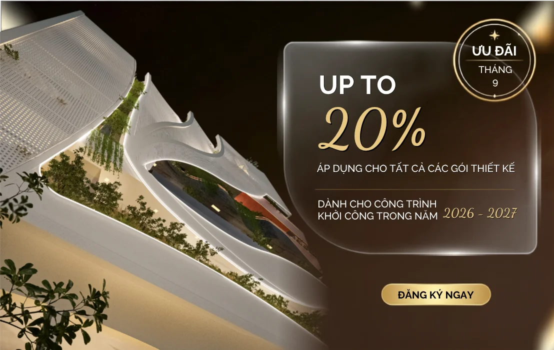 Chương trình hỗ trợ phí thiết kế lên đến 20% các gói thiết kế kiến trúc năm 2026
